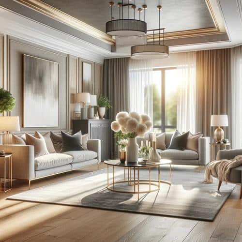 Eleganza nel Home Staging: Un Soggiorno Moderno e Accogliente.