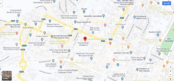 La posizione del Comune di Vibo Valentia, dove si trovano gli uffici per l'Edilizia Privata.