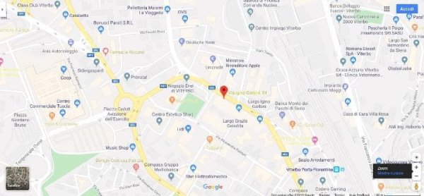 Mappa per raggiungere lo Sportello per l'Edilizia di Viterbo.