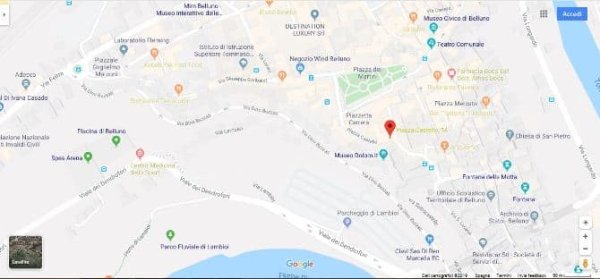Mappa con la posizione dello Sportello Unico per l'Edilizia di Belluno.