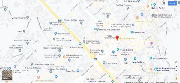 La mappa con la posizione dello Sportello Unico per l'Edilizia di Massa.