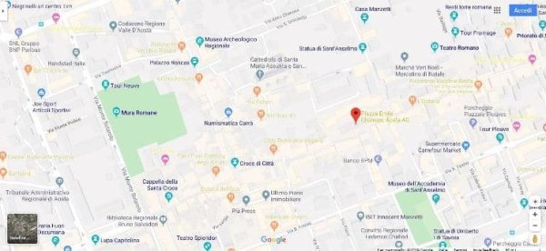 La mappa con la posizione dello Sportello Unico per l'Edilizia di Aosta.