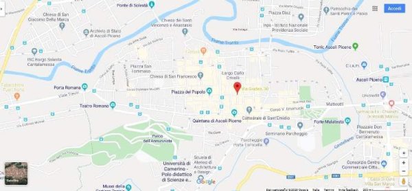 la posizione dell'Ufficio per l'Edilizia ad Ascoli.