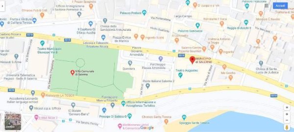 La posizione dell'Ufficio dell'Edilizia di Salerno.