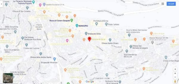 La posizione dell'Ufficio per l'Edilizia Privata ad Enna.