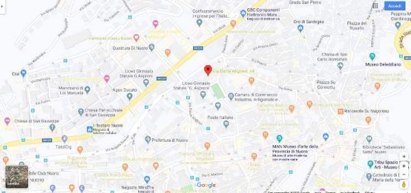 L'ufficio per l'Edilizia privata a Nuoro: una mappa con la sua posizione.