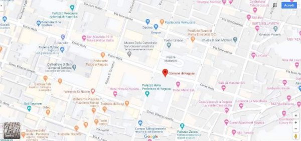 La posizione dell'Ufficio per l'Edilizia Privata del Comune di Ragusa.